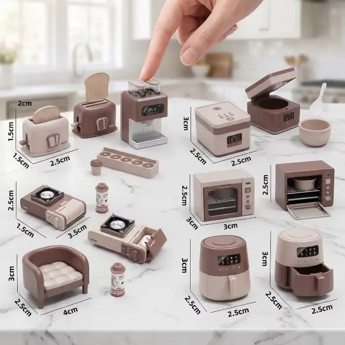 1 pièce Réplique réaliste de four à micro-ondes, cuiseur à riz et bouilloire à œufs, jouet de jeu de rôle pour maison de poupée 1:12, meubles et appareils électroménagers de cuisine