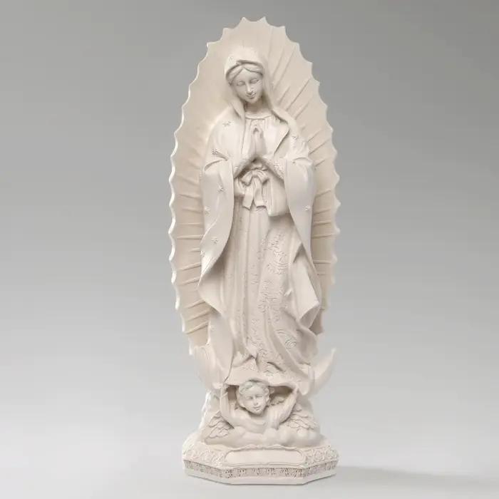 Statue religieuse Notre-Dame de Guadalupe, Figurine de la vierge marie, Sculpture en résine, Art religieux pour décoration de maison, cadeau mère marie