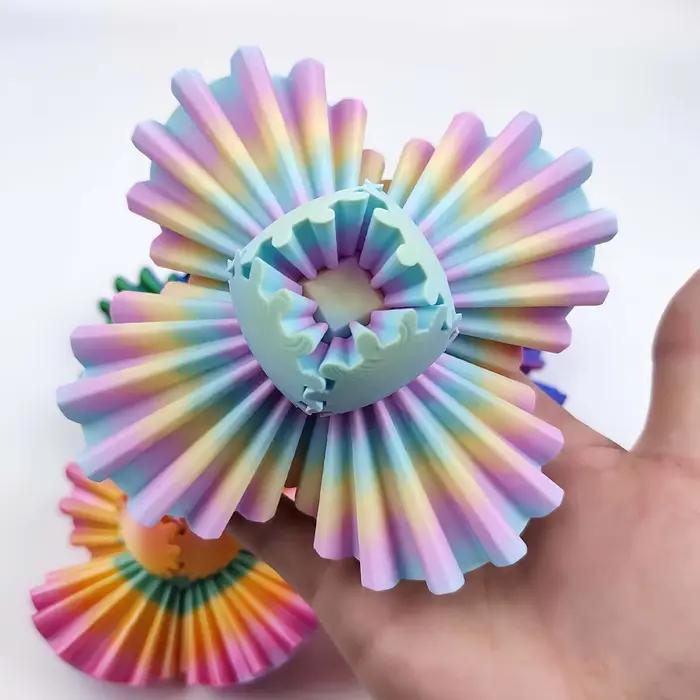 Puzzle 3D imprimé, matériau PLA respectueux de l'environnement, boule rotative de décompression, peut tourner librement, cadeau d'anniversaire
