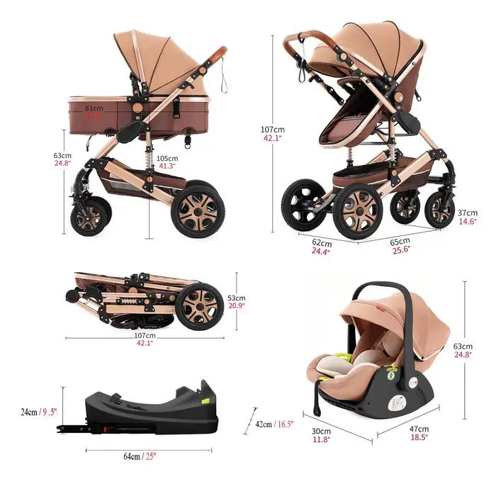 Siège auto combiné pour poussette bébé