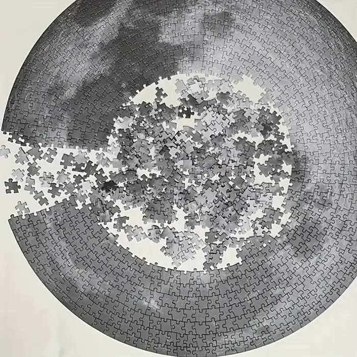 1000 pièces adulte rond lune Puzzle espace thème défi difficile casse-tête apprentissage éducatif amusant jeu