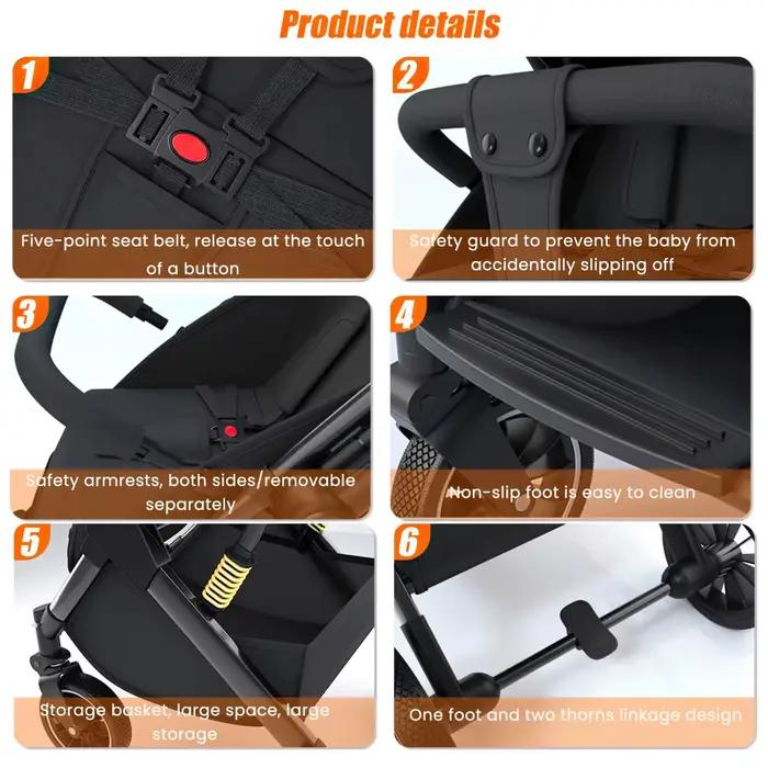 Poussette de luxe OWJHE pour bébé