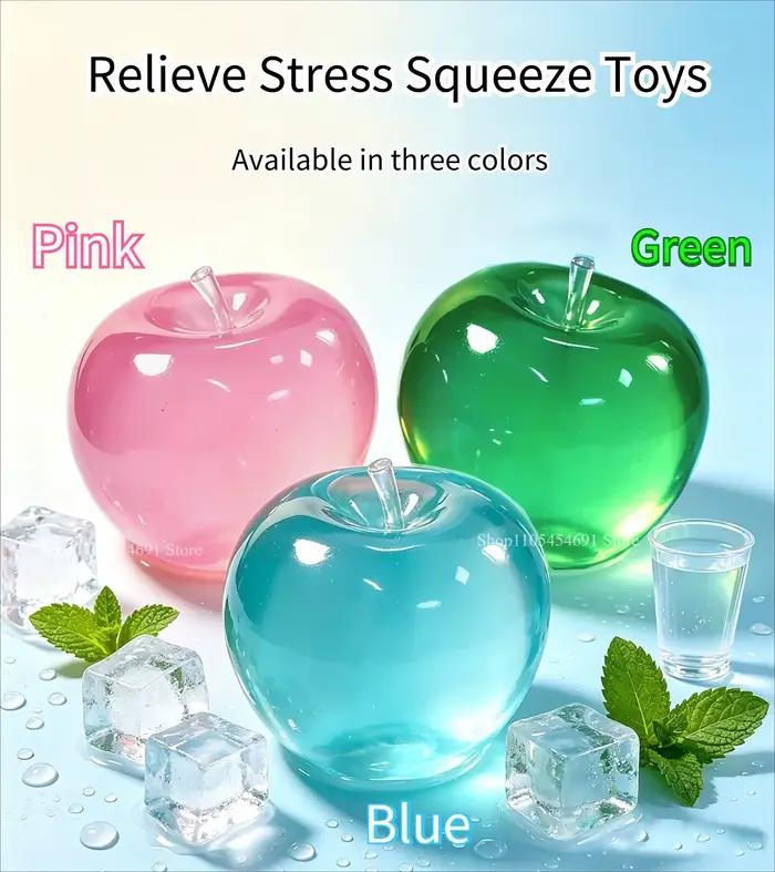 Balle anti-stress pomme souple, jouet sensoriel fidget rebondissant à presser pour adultes et enfants, cadeau de Noël disponible en trois couleurs