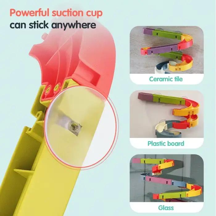 Assemblage piste balle toboggan bébé ventouse enfants bricolage jouet de bain pour baignoire et jeux d'eau occasions spéciales enfants jouets de bain développement moteur