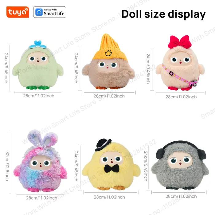 Robot en peluche intelligent Tuya AI, animal de compagnie électronique interactif vocal, jouet compagnon aux yeux LED dynamiques, rechargeable par USB, cadeau pour tous les âges