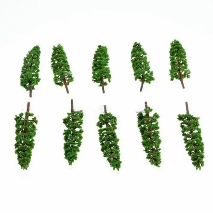 Kits de jouets, modèles d'arbres, échelle HO, aménagement paysager fait à la main, Mini accessoires de chemin de fer miniatures en plastique de pin 1: 100-1: 150