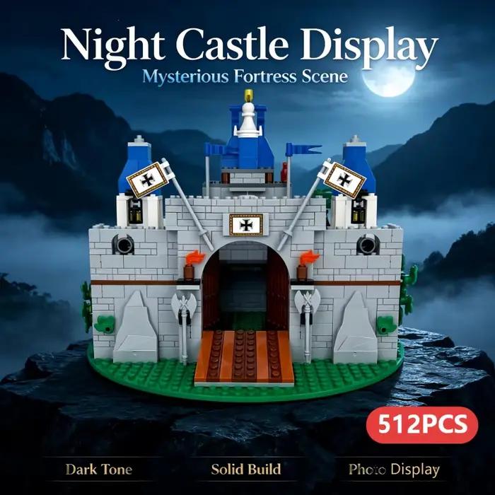 Modèle de château médiéval en blocs de construction MOC, château de chevalier vintage, briques technologiques, assemblage DIY, jouets de construction pour les fêtes, cadeau