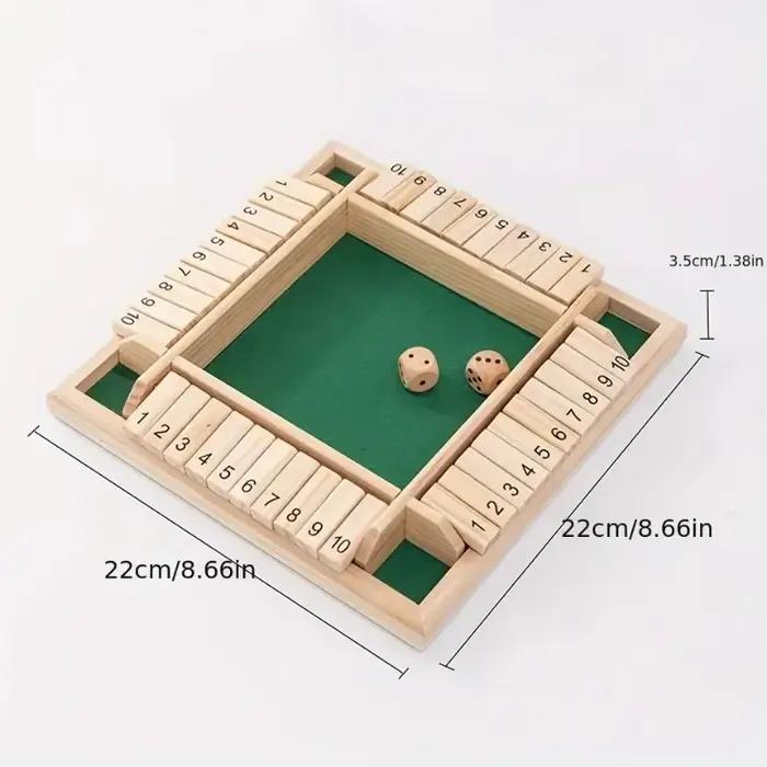 Nouveau jeu de société de dés en bois pour 2-4 joueurs jeu de dés avec rabats pour l'interaction Parent-enfant amis divertissement de fête amusant