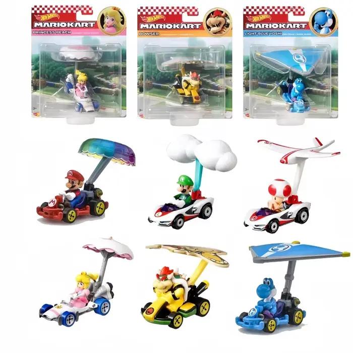 Nouvelle vente originale Hot Wheels Premium Super Mario Kart 1/64 voiture Miniature Mario Bros Hotwheels Mini modèle de voiture roues chaudes chariot