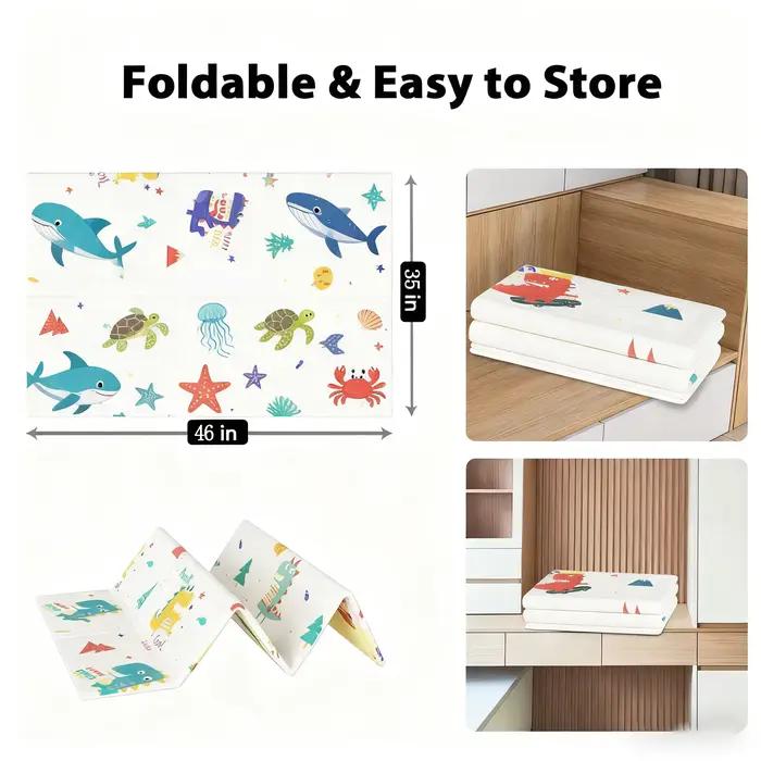 Tapis de jeu pliable XPE pour bébé, doux, non toxique, tapis de ramper pour nouveau-né, tapis de jeu portable imperméable, tapis de voyage pour bébés occasions spéciales maternité anniversaire noël