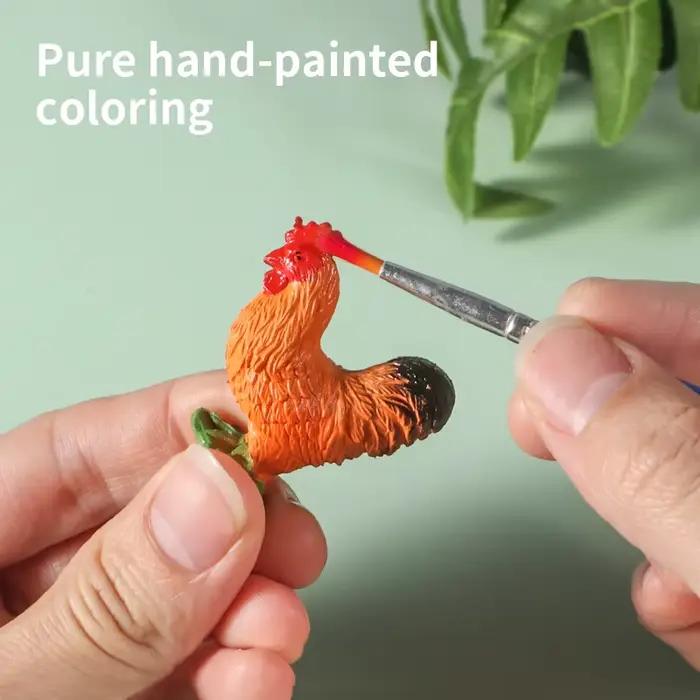 12 pièces Mini Figurines de ferme modèle Animal réaliste chien canard coq cochon mouton chat Figurines simulé PVC jouet éducatif