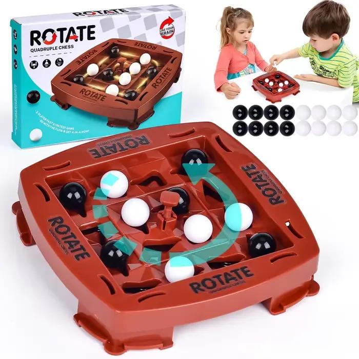 Jeu de piste d'échecs logique, jouet éducatif, jeu d'échecs sur piste, jeu quatre en une rangée, ensemble de jeu de société Puzzle amusant pour 2 joueurs
