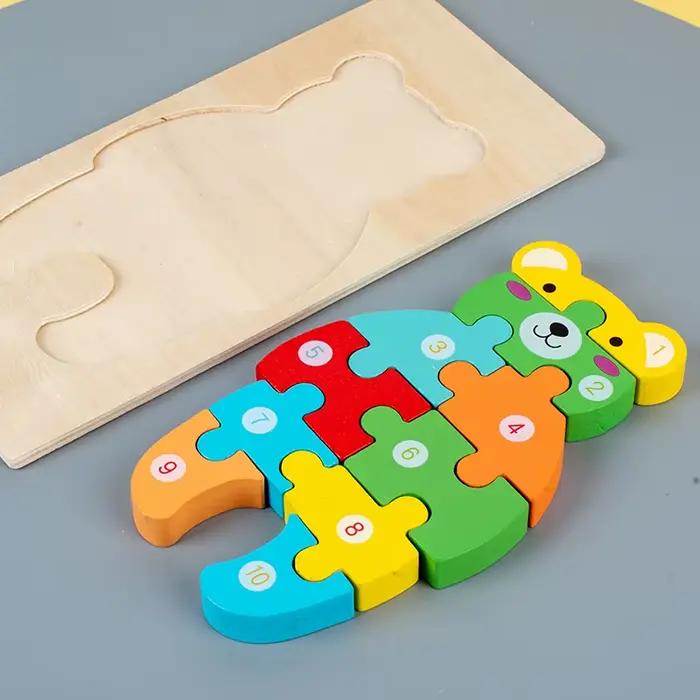 Puzzles en bois Montessori pour enfants