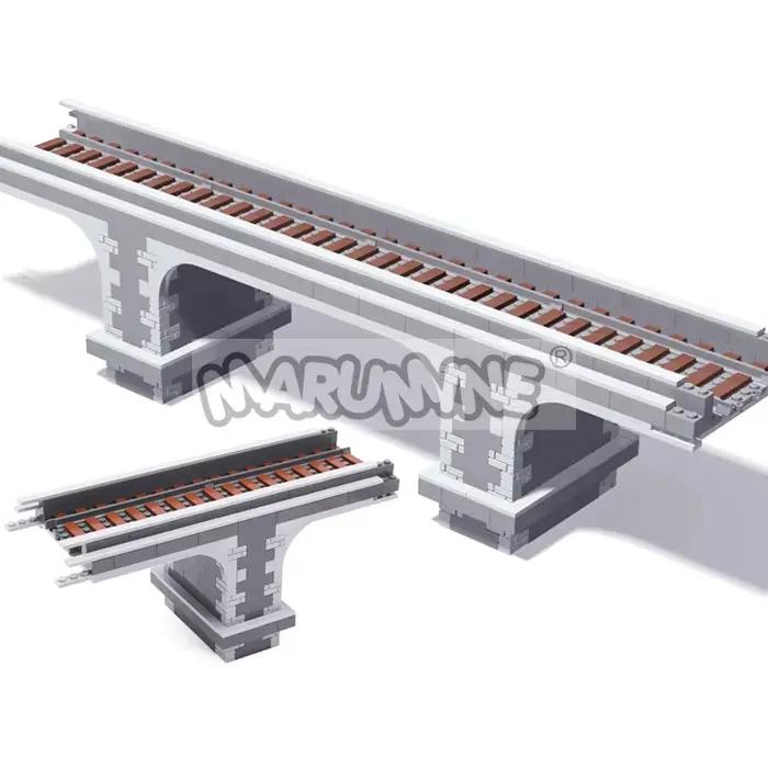 Marumine 566 pièces MOC idée de viaduct Train construire modèle Kit haute vitesse voie ferrée arc pont bricolage blocs de Construction briques ensemble
