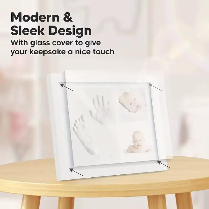 Cadre photo en argile pour mains et empreintes de bébé