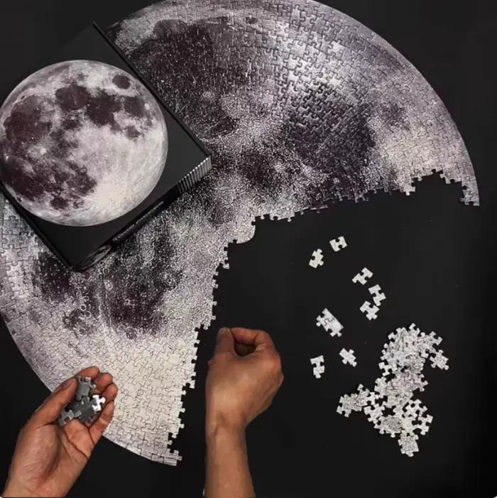 1000 pièces géant espace lune terre Puzzle Surface mate anti-poussière adulte