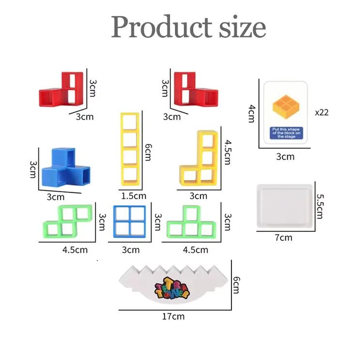 Tetra tour Balance blocs empilables jeu bloc de construction brique jouet de bureau jeux de société 2 joueurs fête de famille jeu amusant enfant cadeau