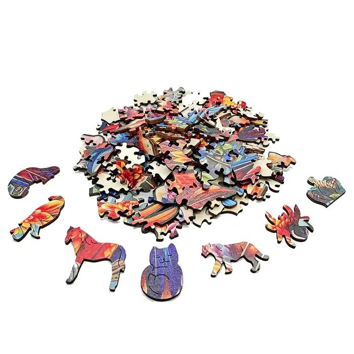 3D grotte mignon hibou hérisson Puzzle en bois un cadeau Unique anti-Stress pour adultes peinture d'art décorative pour