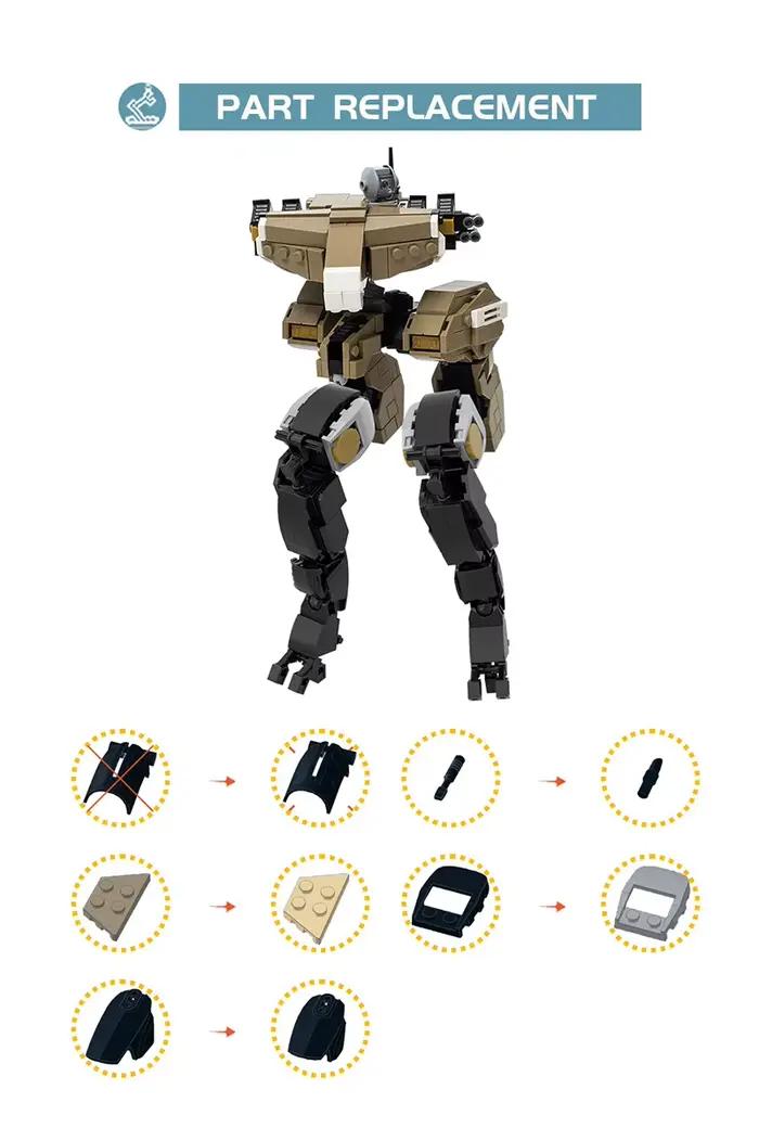 Moc Game Mech Series Metal Geared Robot importer Night Assembly Model Action Figures
