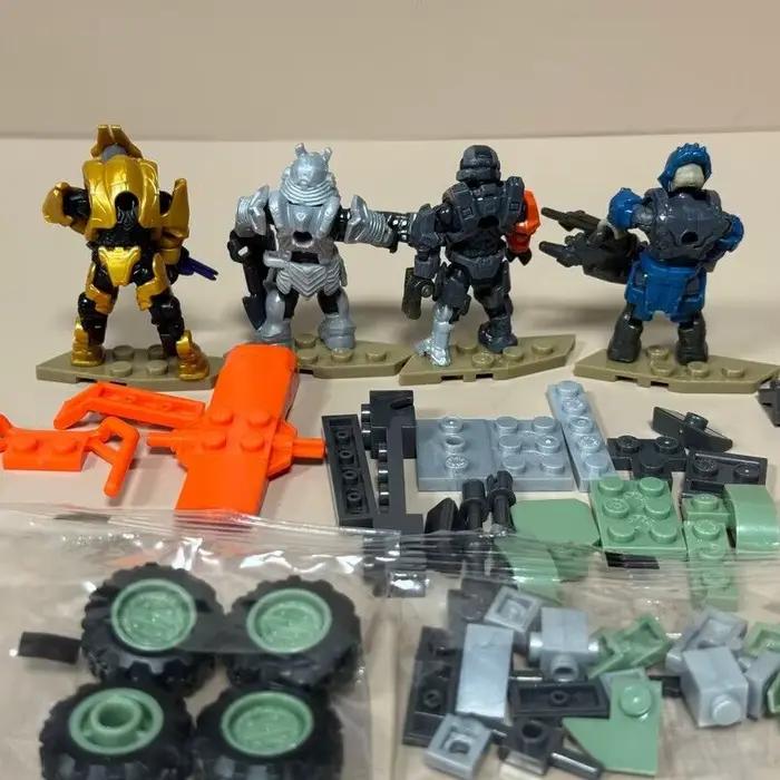 Mega Bloks Construx UNSC Spartan Anubis Yoro Elite Ultra Brute Warriors Mongoose Outriders Figurines d'action avec jouet accessoire