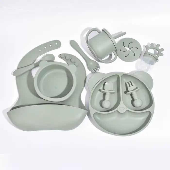 Ensemble d'assiettes à dîner en Silicone pour enfants
