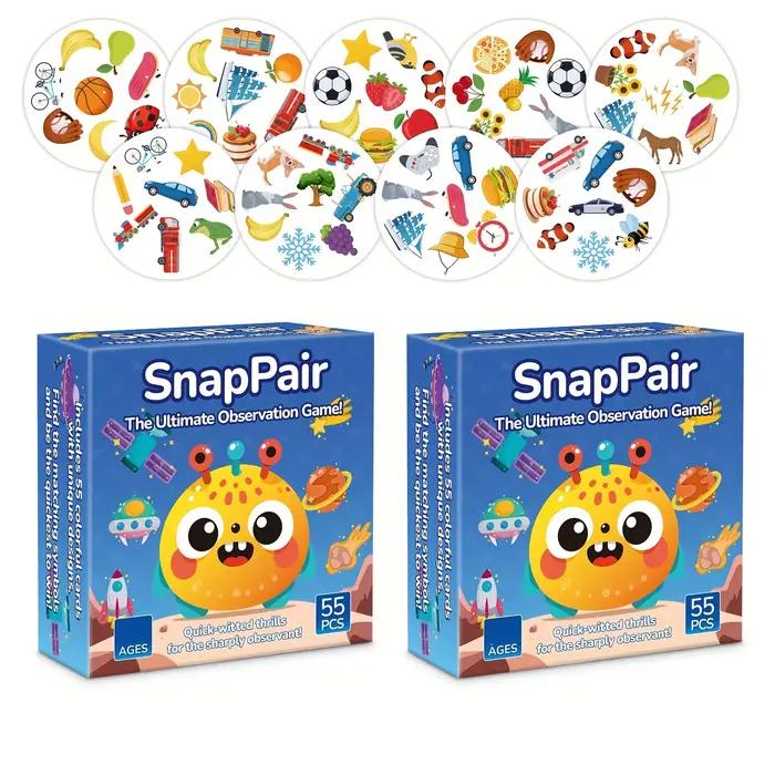 《Snappair : le jeu de société ultime pour l'association des observations avec 55 cartes》Jeu de cartes
