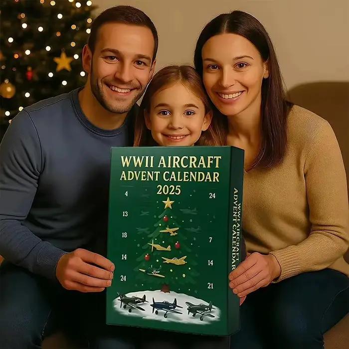 Calendrier des avents des avions 2025 Ornements d'avion 2D à collectionner uniques. Cadeau pour les passionnés d'aviation et les collectionneurs