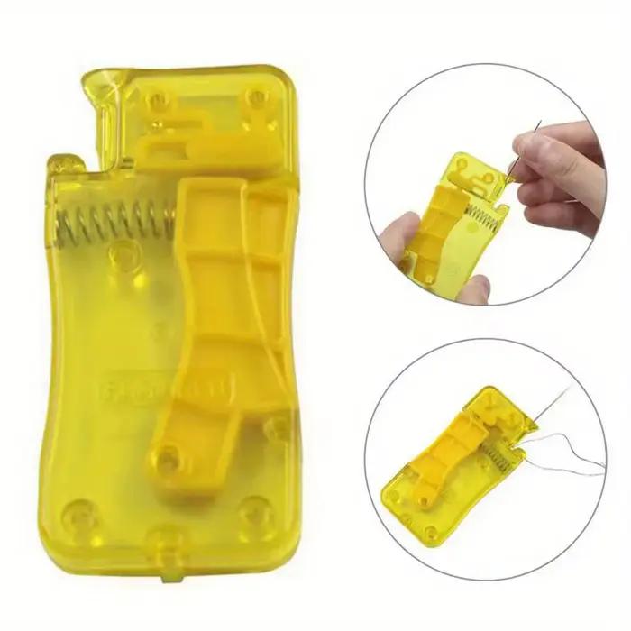 Fourniture de couture en plastique enfile-aiguille automatique jaune clair pour broderie artisanale et création de projets de couture occasions spéciales