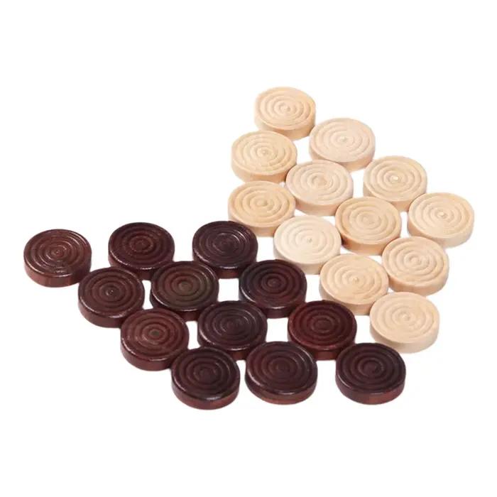 Pièces de dames rondes en bois pour Backgammon