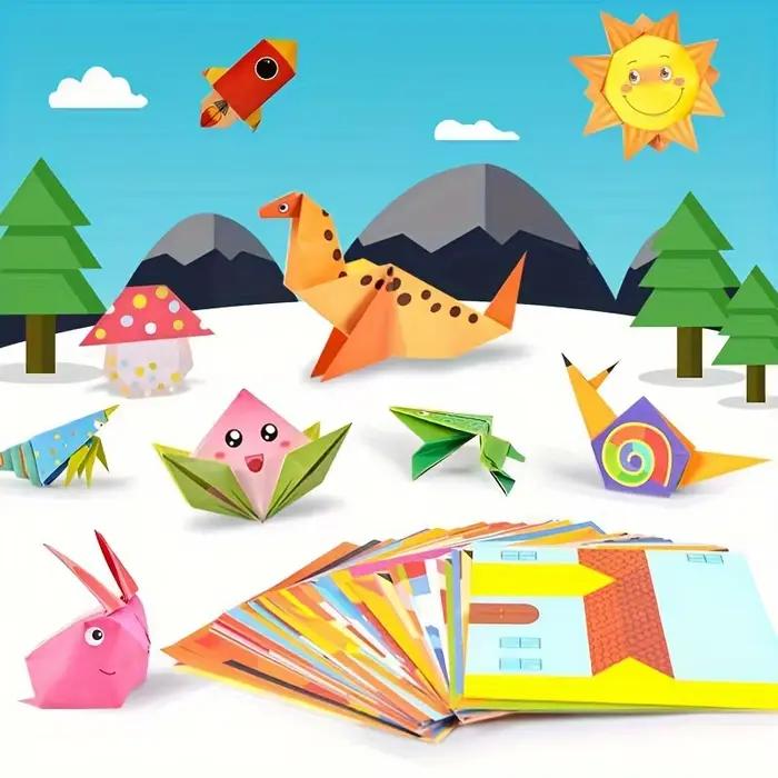 1 ensemble de 54 feuilles de papier pour origami
