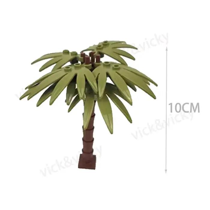 MOC – palmier assemblé créatif, plante tropicale, scène de plage, ornement, bananier, blocs de construction, raccords, pièces, jouets lego