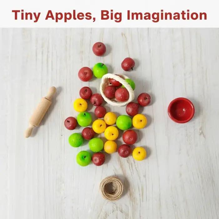 Accessoires miniatures pour maison de poupée Apple 112 : Ensemble de fruits réalistes pour décorer une scène de cuisine DIY ou une salle de jeux