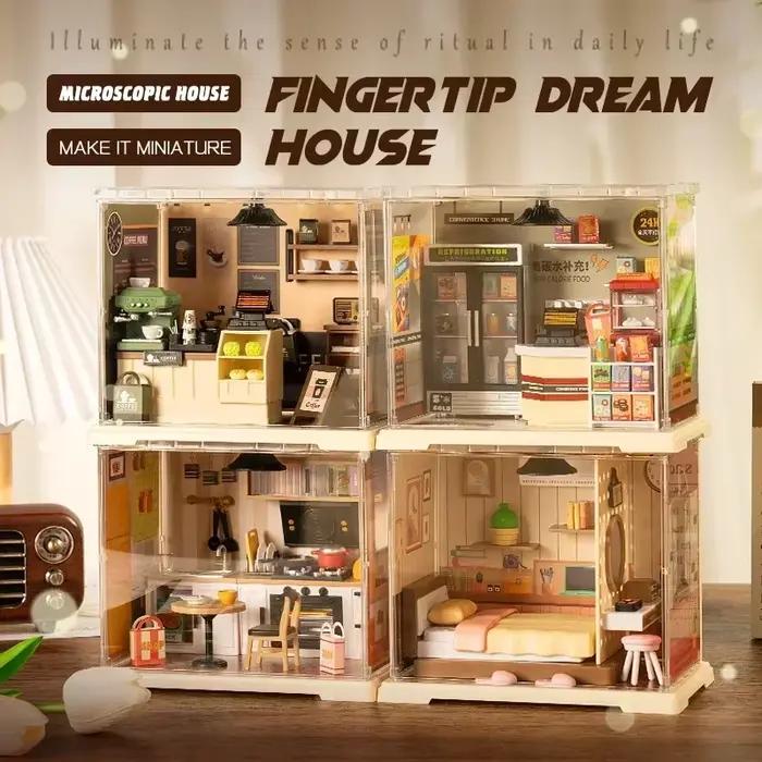 Kit de bricolage de maison Miniature 3D, assemblage artisanal pour la décoration de la maison, ensemble de construction de petite pièce, Collection de projets familiaux, cadeau d'interaction pour enfa