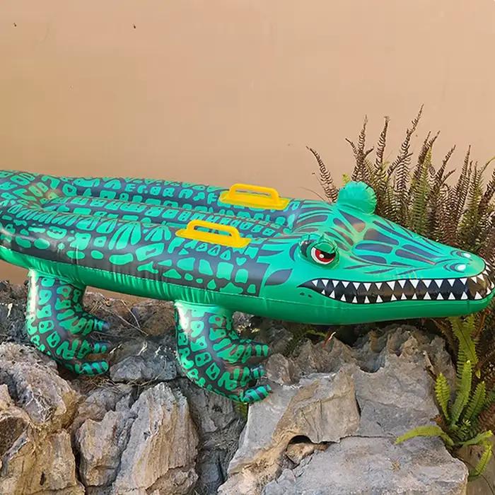Rangée flottante gonflable en forme de Crocodile pour enfants et adultes