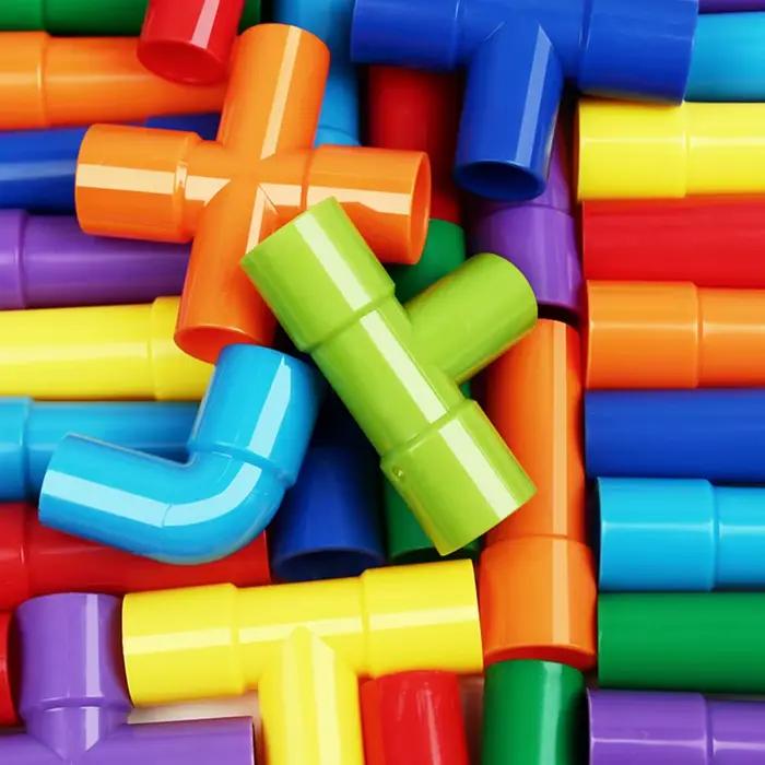 Bricolage blocs de Construction d'eau jouets Montessori tuyau d'eau blocs de Construction jouet concepteur enfants Construction jouets éducatifs cadeau
