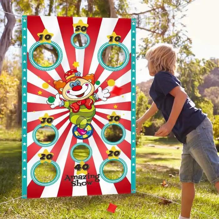 Sac de sable jeu de lancer drapeau carnaval cirque thème enfant intérieur et extérieur jeux