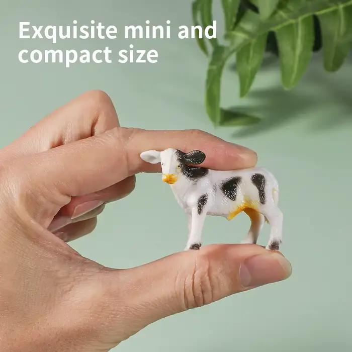 12 pièces Mini Figurines de ferme modèle Animal réaliste chien canard coq cochon mouton chat Figurines simulé PVC jouet éducatif