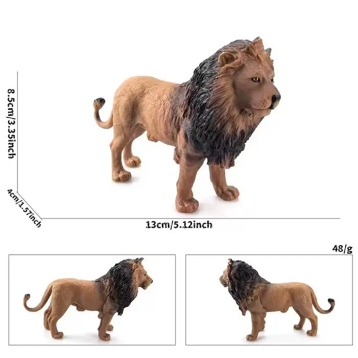 Jouet pour enfant Simulation Animal sauvage éléphant Lion Graffe ours brun Figurines d'action faune cerf Sika