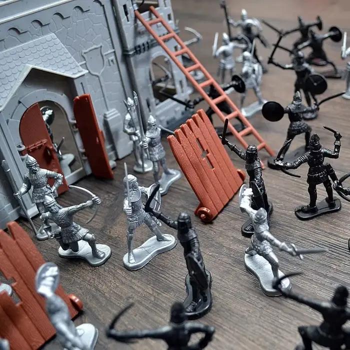 Simulation château médiéval mercenaire forteresse enfants militaire sable Table soldat jouet assemblage modèle garçon