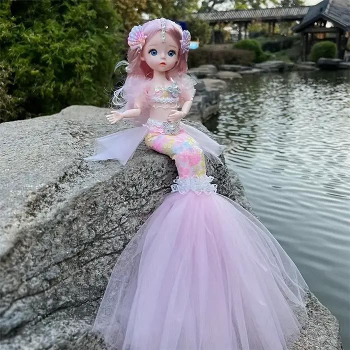 45 cm/17.72 pouces sirène poupée fille jouet yeux bleus enfants princesse