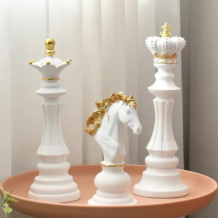 Figurine explorez ecs internationale en résine, sculpture intérieure du roi chevalier, décor de bureau à domicile, décoration de salon, rétro, 1 pièce