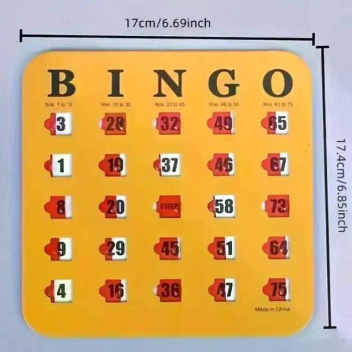 Carte de jeu de Bingo, 5 pièces, facile à lire, avec fenêtres coulissantes, capacité de réflexion logique réutilisable, jeu de société, cadeau de fête