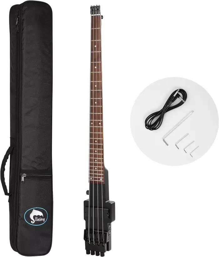 Batking-Basse électrique de voyage, sauna, 4 cordes, avec Gigbag