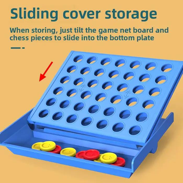 Jeu de société classique Connect Quatre dans une rangée-2 joueurs Puzzle de stratégie Jouet pour jeu familial Enfants Adultes Ensemble de grille en plastique durable