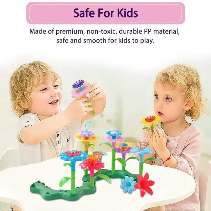 Jouets de construction de jardin de fleurs pour les filles