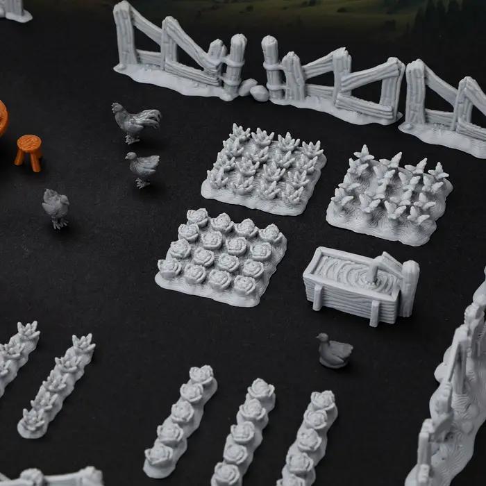 Ensemble de miniatures de terrain de ferme RPG