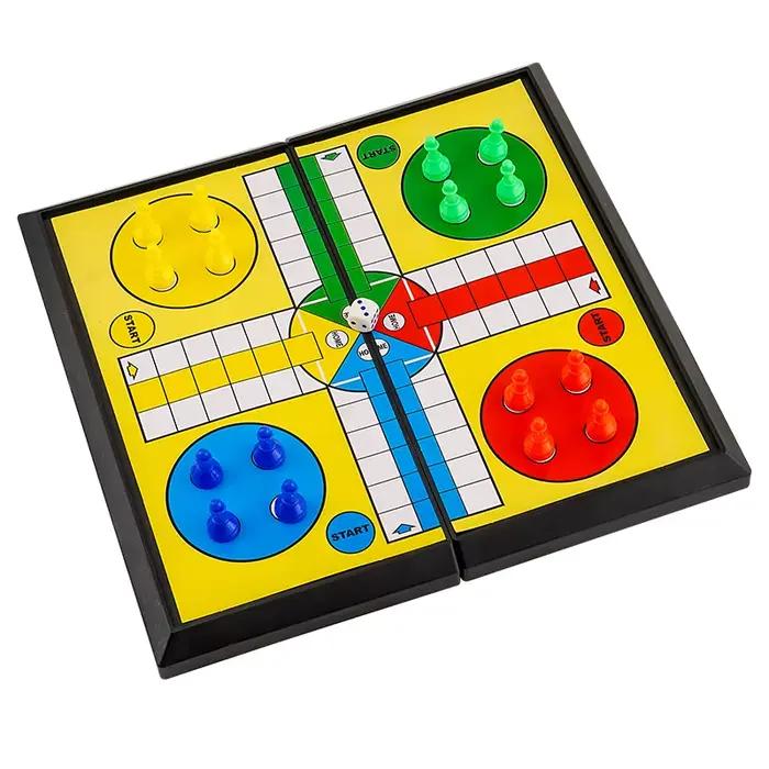 Jeu de société International Ludo pour enfants : jeu d'échecs pliable portable