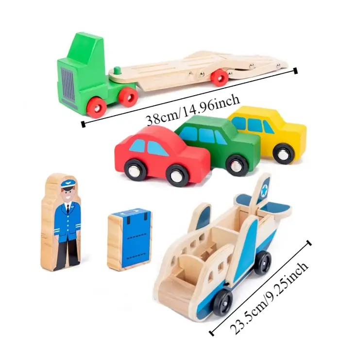 Ensemble de blocs de construction en bois : Avion de passagers