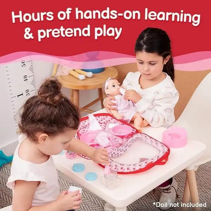 Maison de jeu jouet 18 pièces bébé poupée accessoires ensemble filles jeu à domicile simulation réaliste