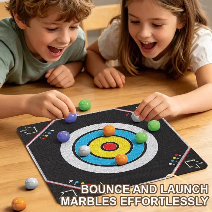 Jeux de société amusants pour toute la famille : avec 8 billes et tapis de jeu de table, jeu de table multifonctionnel